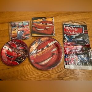Disney Cars Disposable Tableware Set - Red and Orange
